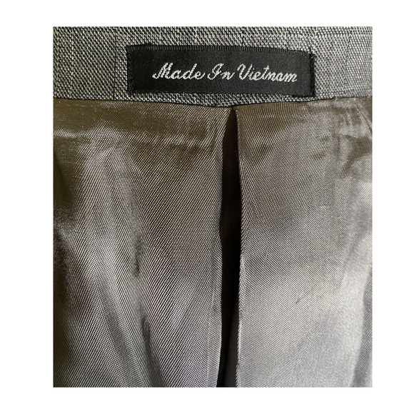 Career Perry Ellis Mens 44L/W36 Wool Blazer Classic Sport Jacket Plaid Gray NWT - Picture 5 of 15